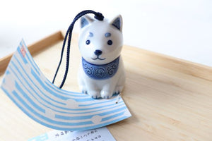 Furin di Shiba inu azzuro,campanello ceramica Giapponese,decorazione per casa - LE COSE DIYADI